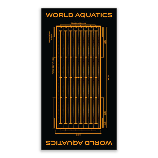 World Aquatics Bolt lane  Swim Towel 150x80cm