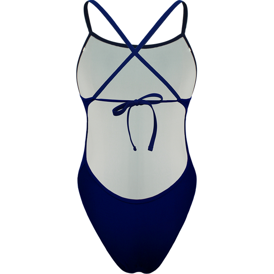 Einteiliger Damen-Badeanzug Tiefes Marineblau